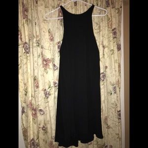 black dress slight hi low